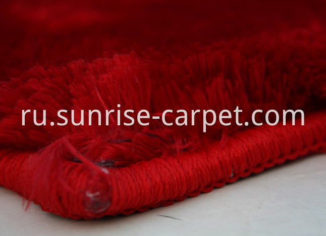 Velvet Polyeser Shaggy Rug Red color